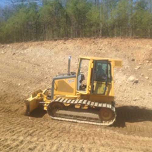 grading and excavating bulldozer